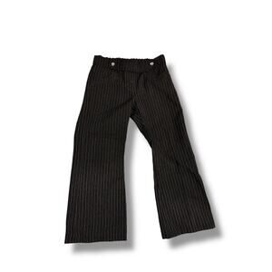 Vintage Y2K Candie’s Girls Pinstripe Flare Pants Size 6X Black Pink Heart Crown